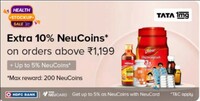 Tata Neu × 1mg - Get Extra 10% NeuCoins on orders above ₹1199