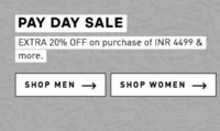  Adidas Pay Day Sale - Upto 60% off + Extra 20% OFF + 5% off on prepaid Orders 