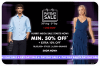 Ajio  Payday Sale -  Min.50% off + Extra 10% off + Bank offers  (30 Aug to 2nd Sep)