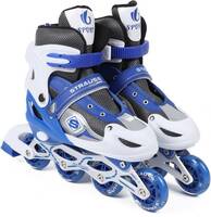 Strauss Adjustable Inline Skates (Vortex) | Skating Shoes | PU 4 Wheels with Light