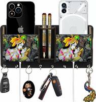 Wood Key Holder (8 Hooks, Multicolor)