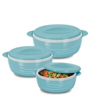 Milton Aspire Jr. Blue Set Of 3 Inner Stainless Steel Casseroles 370ml, 725ml, 1.18L