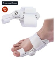 TECNOVIQ Bunion Corrector for Women Men, Orthopedic Toe Straightener Splint with Fracture Support and Pain Relief, Adjustable Design for Right/Left Foot Alignment (White - 1) 