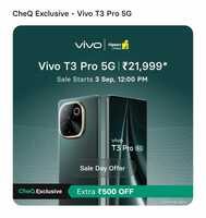 Cheq Exclusive : Get ₹500 off on Vivo T3 Pro 5G on Flipkart