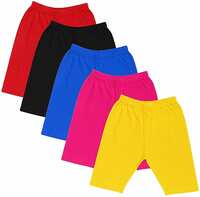 ICEDIVE Girls Regular fit Plain Cotton Shorts Pack of 5