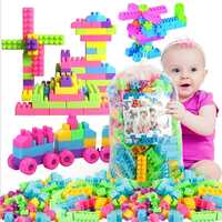 ARIZON DIY Plastic Building Blocks for Kids 50+ pcs (42 Pieces + 8 Tyres) (Multicolor)