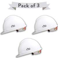 Allen Cooper Industrial Safety Helmet SH-721, Plastic Cradle with Ratchet adjustable Headband - WHITE (Pack Of 3)