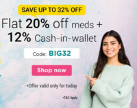 Flat 20% Off on Medicines + 12% NMS Cash | Netmeds Offer