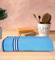 Blue 100% Cotton Patterned 400 GSM Bath Towel