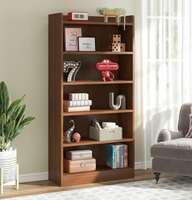Lukzer Engineered Wood 6 Tier Bookcase Open Book Shelf Storage Cabinet 