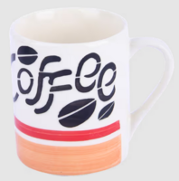 Instamart - Anwaliya 350 ml Hand Painted Ceramic Coffee Mug, Glossy Finish - White 1 Piece (Location Specific)