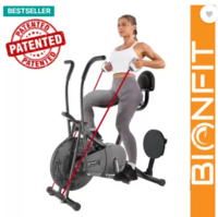 BIONFIT Moving Handle Cycle | Air for Home Gym with Twister & Back Support Dual-Action Stationary Exercise Bike