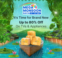  Mega Monsoon Days up to 80% off + 10% off with HDFC, HSBC Cards | 6th - 12th Sep