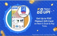 Flipkart UPI Scan and Pay offer | Get Rs.25 cashback on 5 transactions