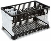 [Lowest] Amazon Brand - Solimo Plastic Dish Drainer, (Black , 51 cm * 33 cm * 27.2 cm)
