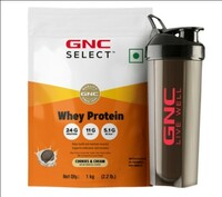 GNC PRO 100% WHEY PROTEIN 1 kg (24g Protein per scoop) WITH FREE SHAKER @ 1299
