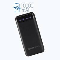 ZEBRONICS 10000 mAh 10 W Pocket Size Power Bank  (Black, Lithium-ion, NA for Mobile, Tablet, Earbuds, Smartwatch)