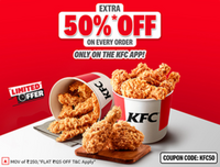 KFC - Flat ₹125 off on minimum order of ₹250 on every order (Only on Fridays)
