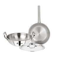(Steal deal)Bergner Tripro TriPly Stainless Steel 3 Pcs Cookware Set - 24cm (3L) Kadai with Lid, 22 cm (1.5 L) Frypan