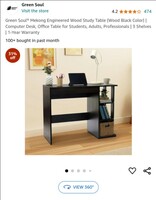 Green Soul® Mekong Engineered Wood Study Table 

