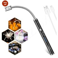 I K IMPEX Electric Lighter for Candles Rechargeable Electric Gas Lighter Home Use Candle Lighter Plasma Flameless Windproof USB Lighter 360° Flexible Neck Arc Lighter @299 Worth 999