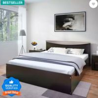 Flipkart Perfect Homes Carol Engineered Wood Queen Bed  (Finish Color - Chocolate Wenge, Delivery Condition - Knock Down)