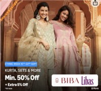 Ethnic Week | Min 50% off + Extra 5% coupon