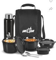 MILTON Pro Lunch Box With Insulated Fabric Jacket (180,320,450,100,750ml) 4 Containers Lunch Box