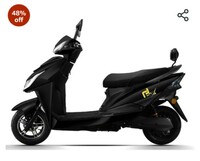 EOX New E2 Electric Scooter for Adults | Non RTO EV Vehicle with 60-80Km Range, Waterproof Motor, 32AH 60V Lead Acid Battery, Tubeless Tyre, Reverse Mode (Black)