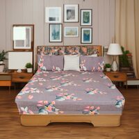 Status Contract 2024 Cotton Rich Double Fitted Bedsheet with 2 Pillow Covers for Bed Room, Home, Hotel-120 GSM (3801)