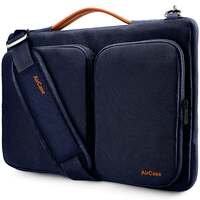 AirCase Laptop Bag Messenger Bag Sleeve for 33.02 cm (13-Inch)/ 35.56 cm (14-inch) Laptop | 2-Multi Pocket (Blue)