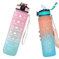 Arto Unbreakable Water Bottle 1 Litre with Motivational Time Marker, Leakproof Durable BPA Free Non-Toxic Water bottle for office,Water bottle for gym (Multicolor)