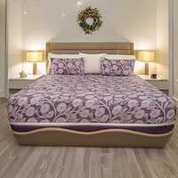 Status Contract -2024 Cotton Rich Double Bedsheet with 2 Pillow Covers for Bed Room, Home, Hotel-120 GSM (D4)