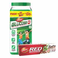 Dabur Glucose-D Juicy & Tasty - 1 kg Powder with Red Paste 200g free | Instant Energy Recharge with 99.4% Glucose | Vitamin D helps Boosts Immunity | Calcium Supports Bone Health