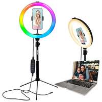 Ant Esports CARK12R (12 Inch) LED 7 Multi Color RGB Ring Light with 5.2 Feet Tripod Stand,Metal Head and Flexible Phone Holder for Mobile Phones,Gopro & DSLR Camera for Capturing Photo and Video Shoot
