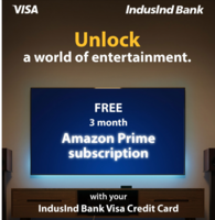 Free 3 months Amazon prime membership - IndusInd Credit Card ( 2000 Spend Required )