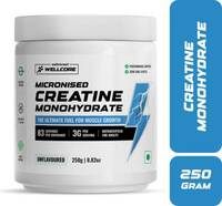 Wellcore Micronised Creatine Monohydrate | Lab Tested | Enhanced Absorption | 100% Pure Creatine  (250 g, Unflavored)