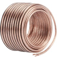 AmazonBasics 16-Gauge/AWG Speaker Wire, Oxygen-Free Copper, Two Conductors, Audio Speaker Cable for Car, Stereo, Subwoofer, Home Theatre, Hi-Fi Surround Sound (50 Feet, Copper, Transparent) 
