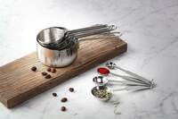 Free - GLUN Stainless Steel Measuring Cup & Spoon Combo, 4 Cups & 4 Spoons Set| Silver Finish