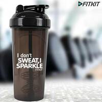 FITKIT Classic Bottle 700 ml Shaker (Pack of 1, Black, Plastic)