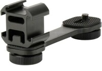 Yantralay 3 in 1 Triple Hot Shoe Mount for Zhiyun Smooth 4, DJI Osmo - Microphone Led Video Light Extension Bracket Stand Bar - Compatible with DSLR & Handheld Gimbals 