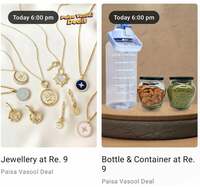 Jewellery, Bottle & Container at ₹9 [Paisa Vasool Deals at 6PM-7PM]