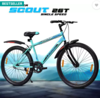 LEADER Scout 26T SEA Blue BLACK for Ride 26 T Mountain Cycle (Single Speed, Blue, Black, Rigid)