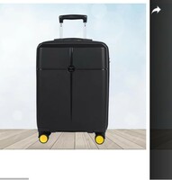 Small Cabin Suitcase (55 cm) 8 Wheels - Hard Sided PP 4 Wheel Spinner, Unbreakable Trolley Bag with Combi Lock - Black, Yellow