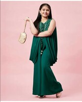 70% off -Choli & Sharara With Jacket Set - Bottle Green