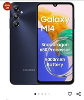 Samsung Galaxy M14 4G (Sapphire Blue,4GB,64GB) | 50MP Triple Cam | 5000mAh Battery | Snapdragon 680 Processor | 2 Gen. OS Upgrade & 4 Year Security Update | 8GB RAM with RAM Plus | Without Charger