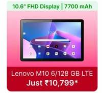 Lenovo Tab M10 FHD Plus 6 GB RAM 128 GB ROM 10.61 inch with Wi-Fi+4G Tablet (Frost Blue)