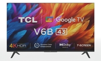 TCL V6B 108 cm (43 inch) Ultra HD (4K) LED Smart Google TV 2024 Edition with 24W Dolby Audio and Metallic Bezel-Less 