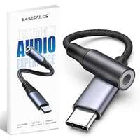 Basesailor Type-C to 3.5mm Audio Jack Connector/Adapter with DAC for iPhone 15, Samsung S Series, OnePlus, Google Pixel, Nothing & Any Type C Phones - Headphones Converter Compatible, 5-Year Warranty*