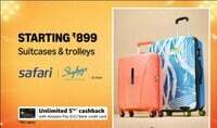 Upto 85% Off Suitcases & Trolleys Starting 899